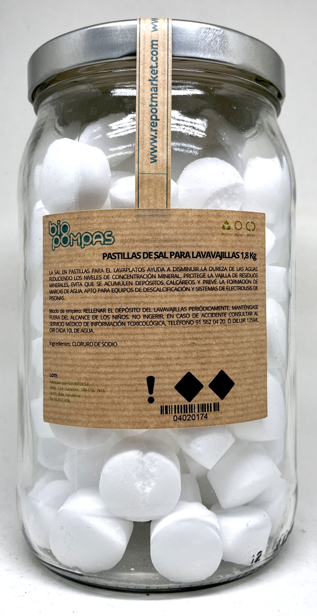 Pastillas de Sal para Lavavajillas 1,8 Kg - Bio Pompas