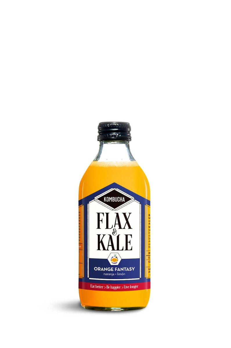 Kombucha Orange Fantasy en vidre retornable - Flax&Kale
