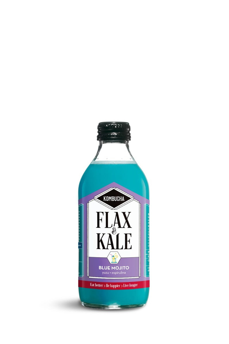 Kombucha Blue Mojito en vidre retornable - Flax&Kale