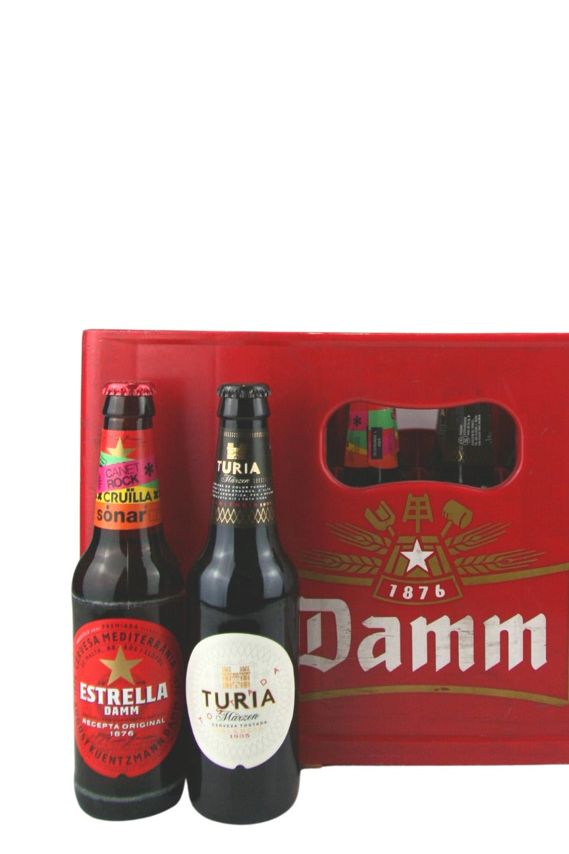 Cerveza Turia 330 ml + Estrella Damm 330 ml - Pack 24 Ud