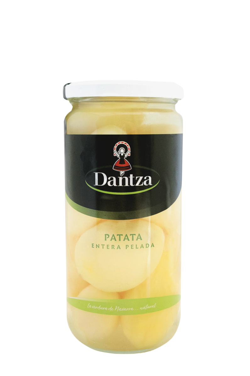 Whole peeled potato in returnable glass 400 g - DANTZA