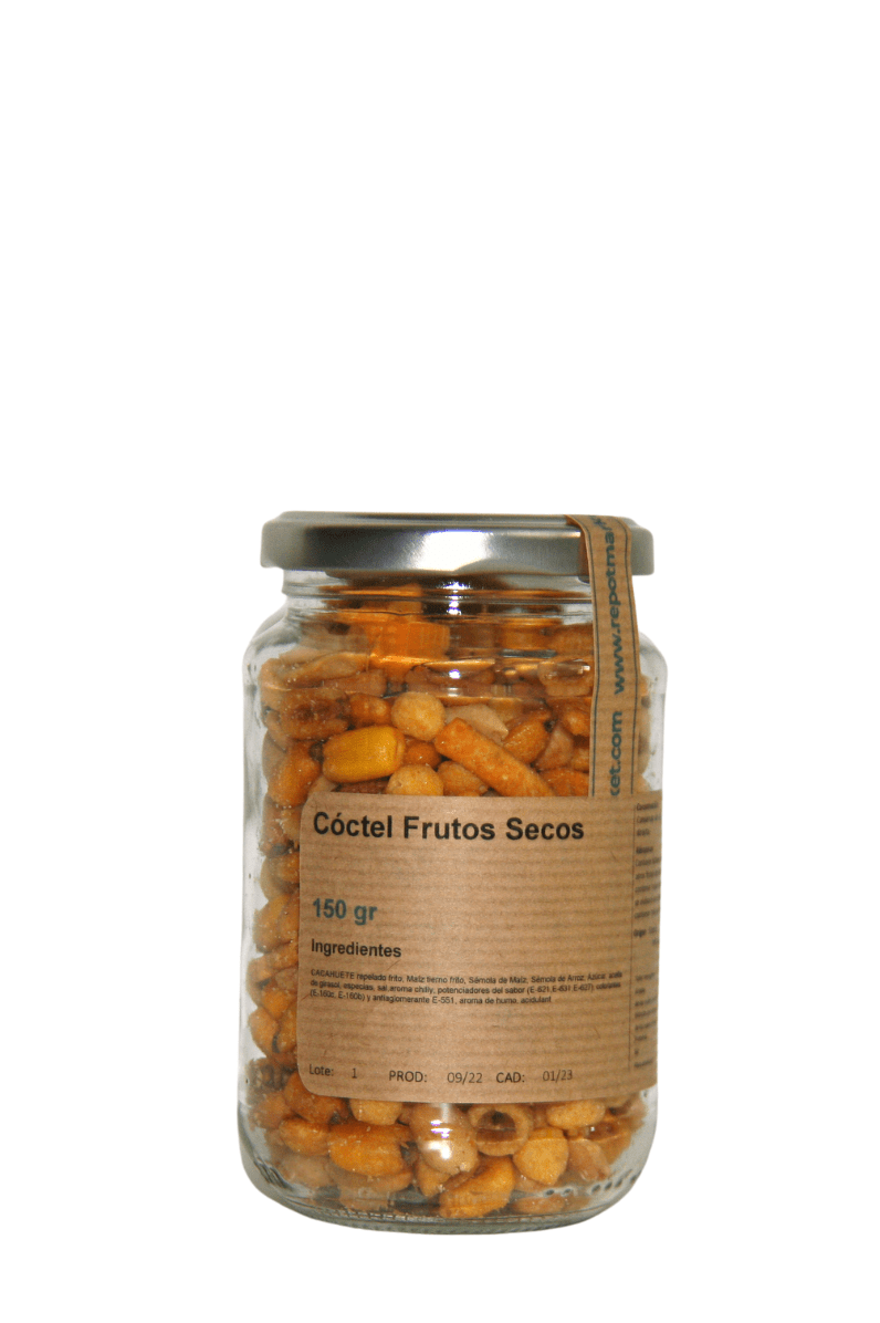 Cóctel Frutos Secos en vidrio retornable 150 g