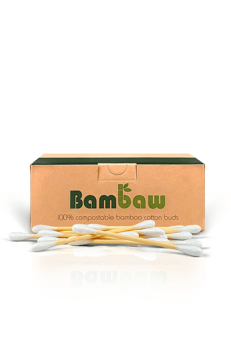Bastoncillos Biodegradables de Algodón Orgánico y Bambú de Bambaw (200 Ud) - Re-pot market