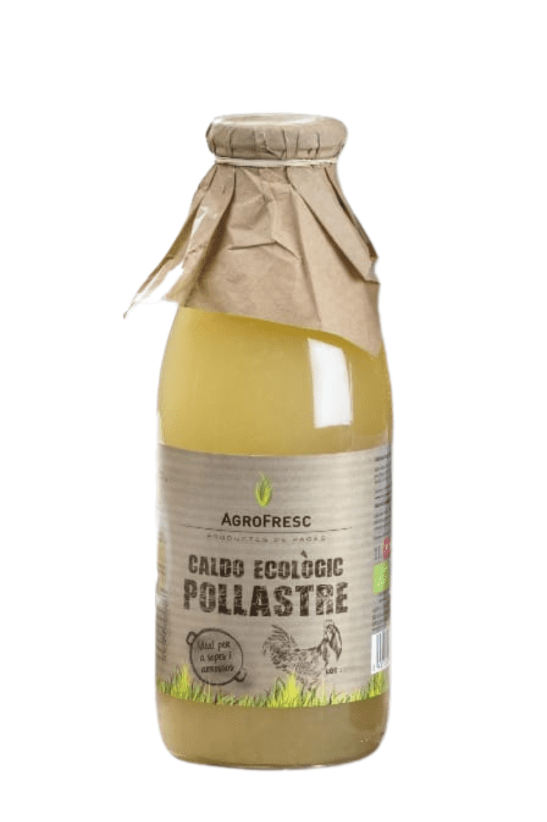ECO chicken broth in returnable glass 1L - Agrofresc