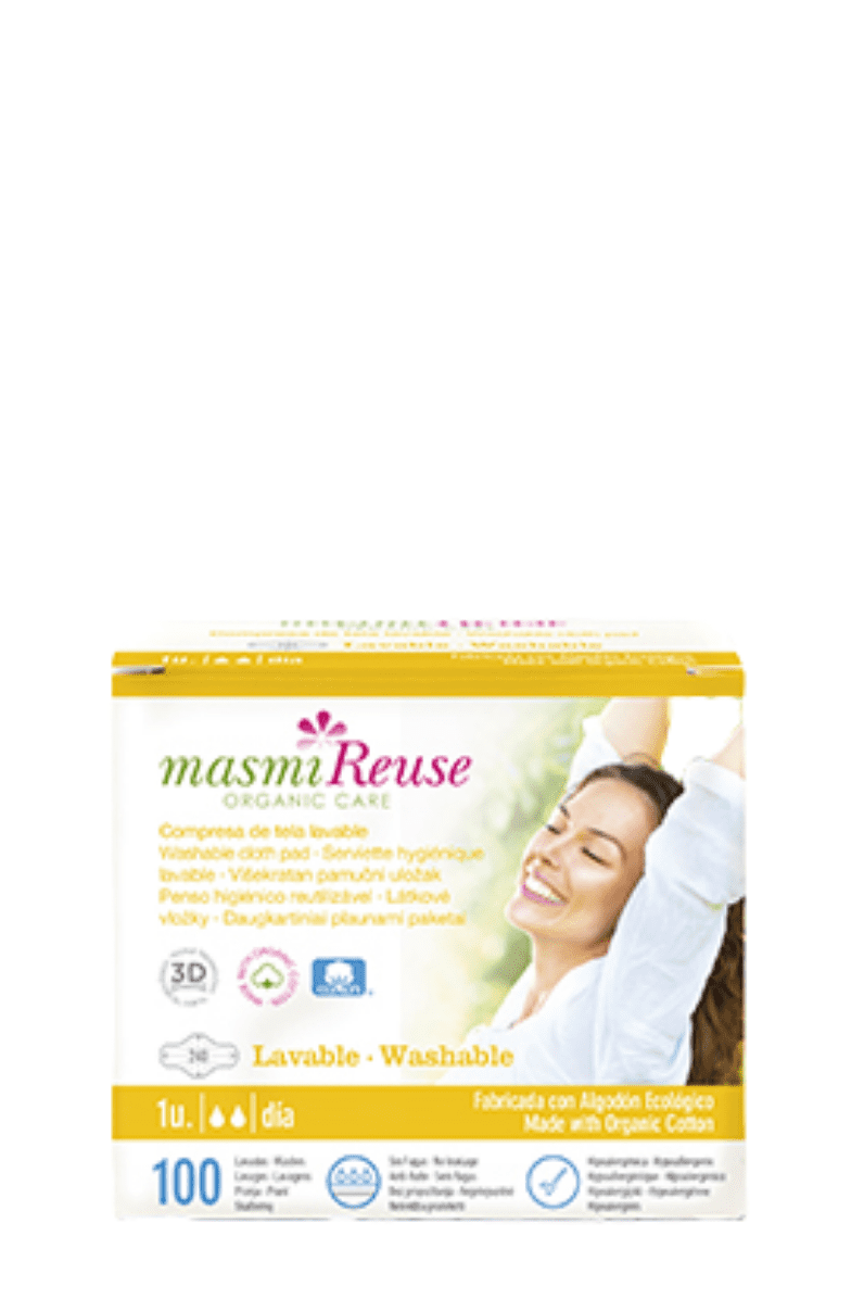 Compresa de tela  de día con alas lavable - MASMI ORGANIC CARE