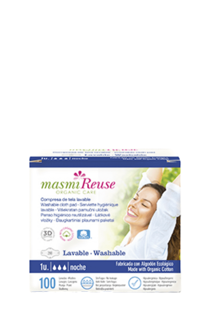 Compresa de tela lavable de noche sin Alas - MASMI ORGANIC CARE