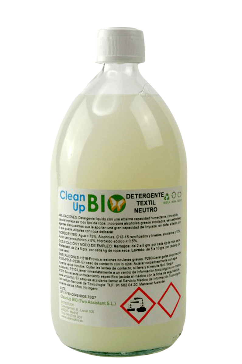 Detergente textil en envase retornable