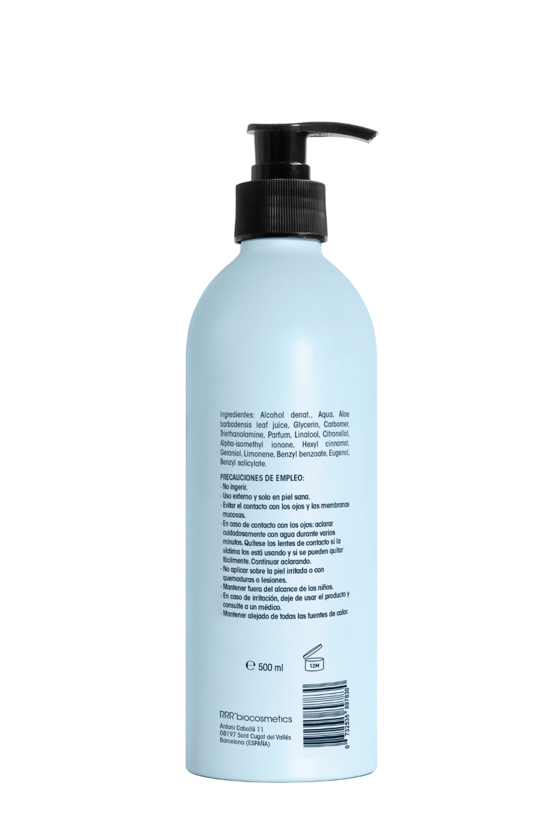 Gel higienizante 500ml de RRR’biocosmetics - en aluminio retornable