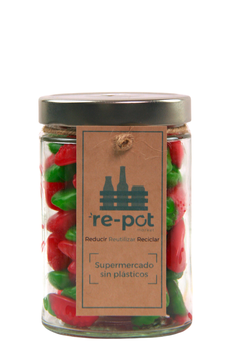 Strawberry Jelly Beans in Returnable Glass 400 g