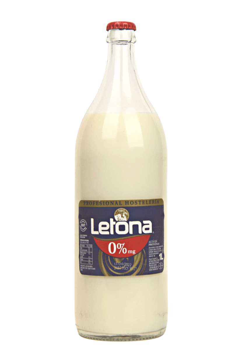 Leche letona desnatada 1 Lt en vidrio retornable - Re-pot market