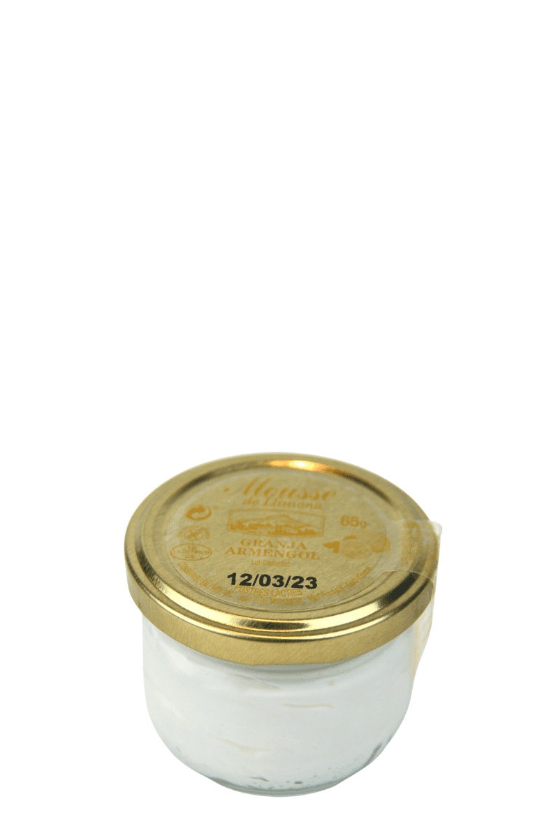 Mousse de llimona 65 g en vidre retornable - Granja Armengol