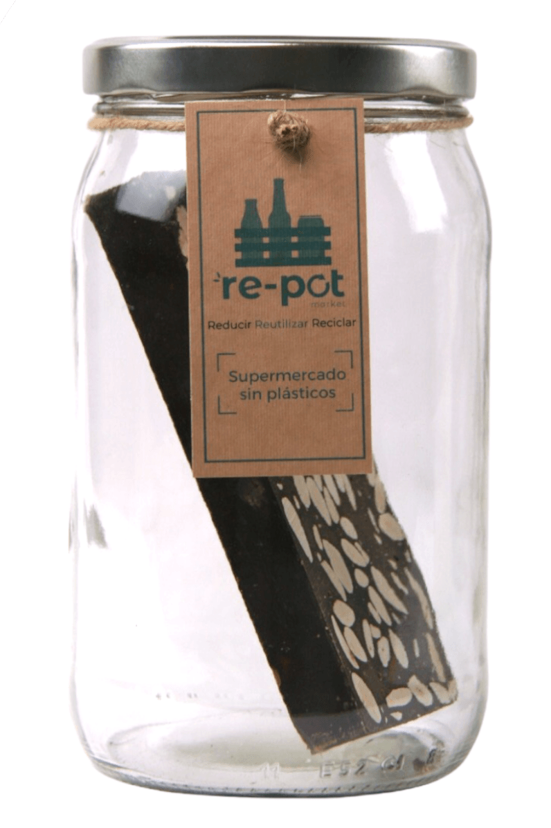 Turrón Artesano de Chocolate con Almendras en Vidrio Retornable (1 Ud) - Re-pot market