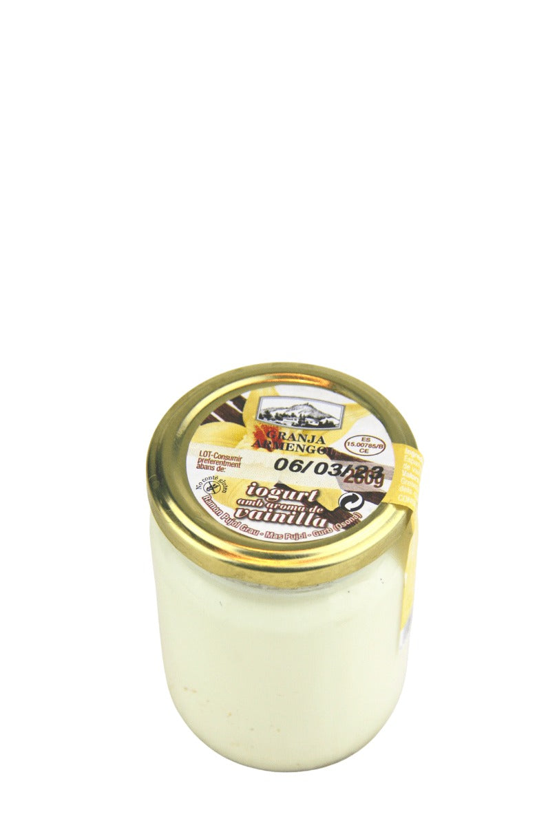 Vanilla artisan yogurt 260 g in returnable glass - Granja Armengol