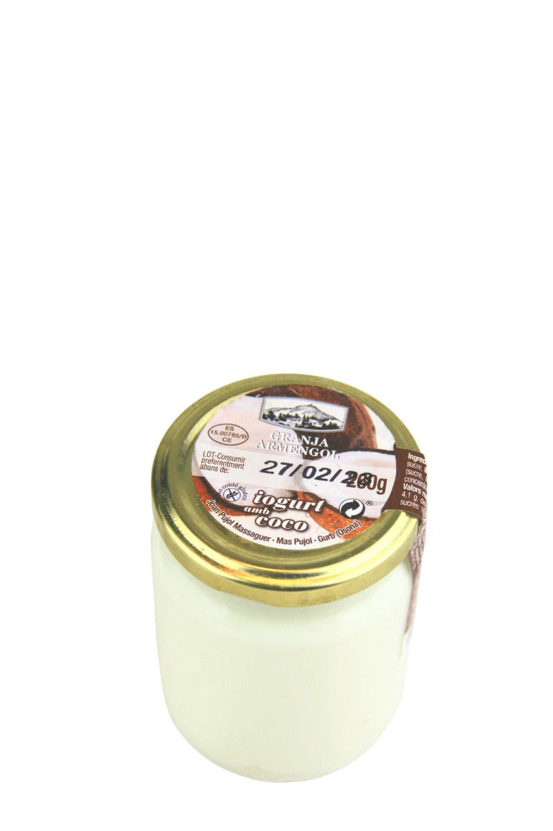 Iogurt artesà de coco 260 g en vidre retornable - Granja Armengol