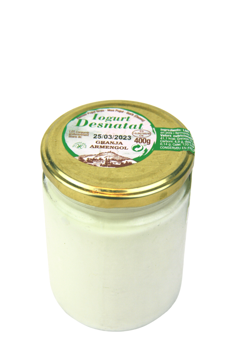Iogurt artesà natural desnatat de vaca 250 g- Granja Armengol