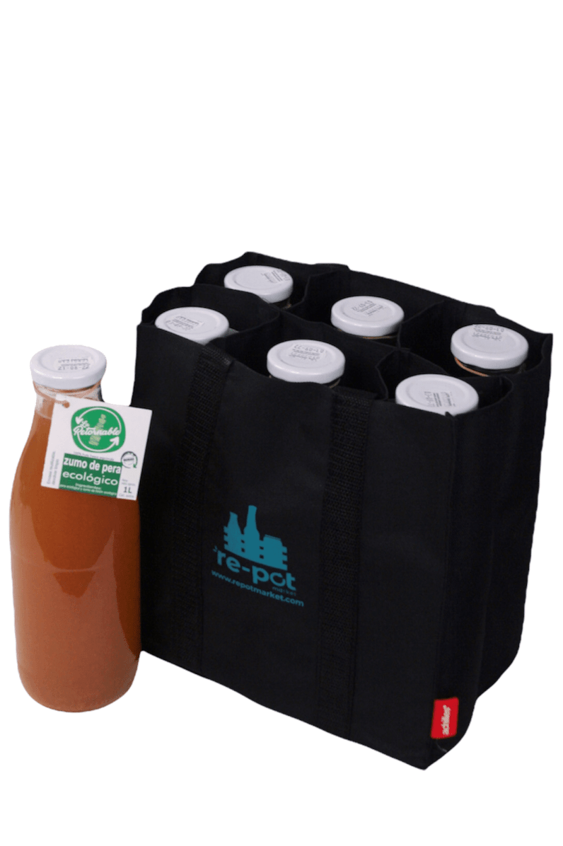 Zumo de Pera ECO en vidrio retornable 1L - Pack 6 Ud - Re-pot market