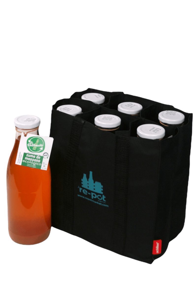 Zumo de Manzana ECO en vidrio retornable 1L - Pack 6 Ud - Re-pot market