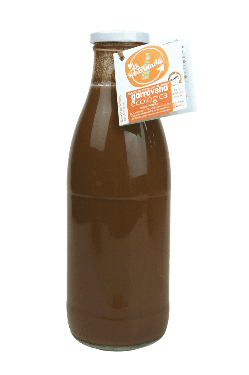 Batido de Avena y Algarroba Ecologica en vidrio retornable 1L - Re-pot market
