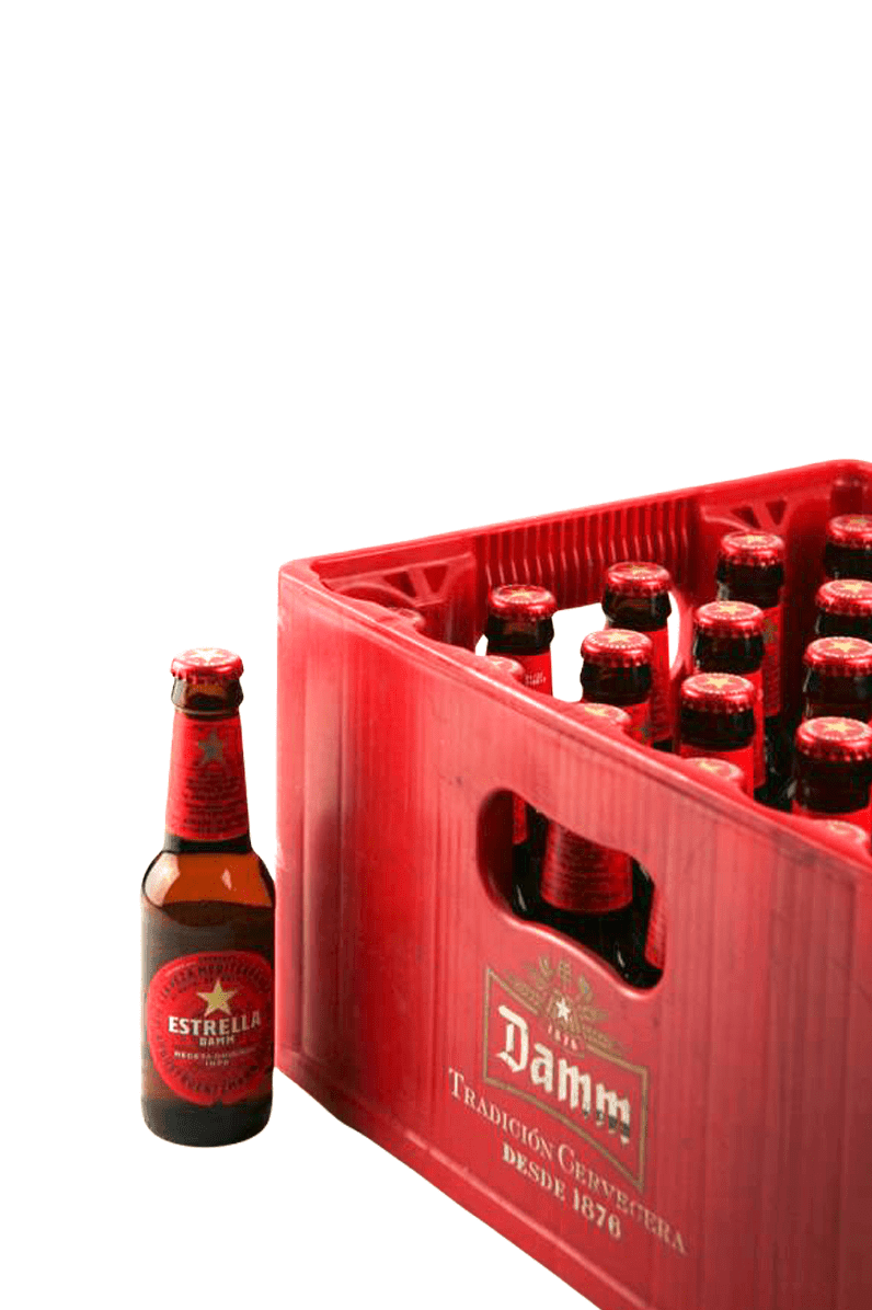 Cerveza Estrella Damm en vidrio retornable 200 ml - Pack 30 Ud - Re-pot market