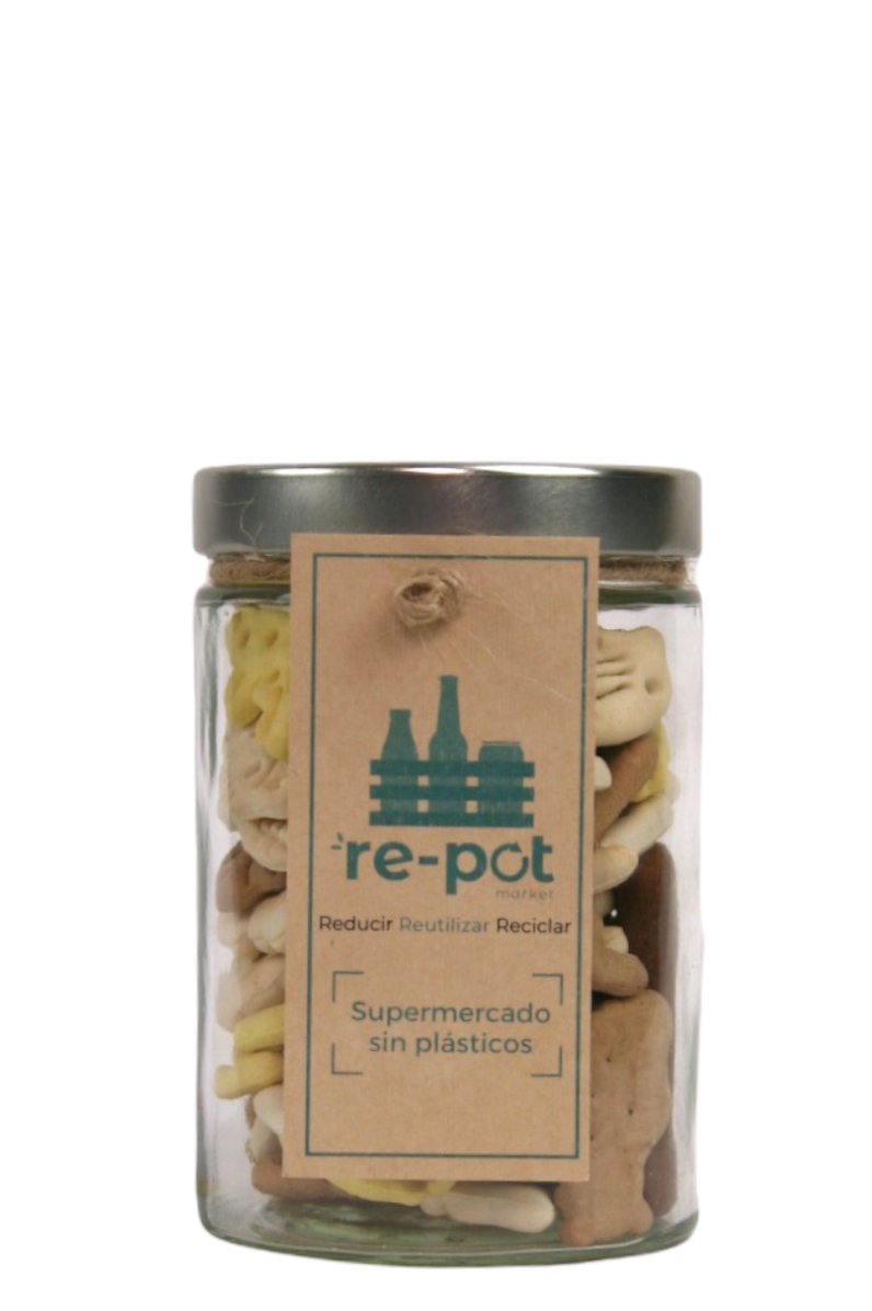 Galletas animalitos para perros en vidrio retornable 200 g