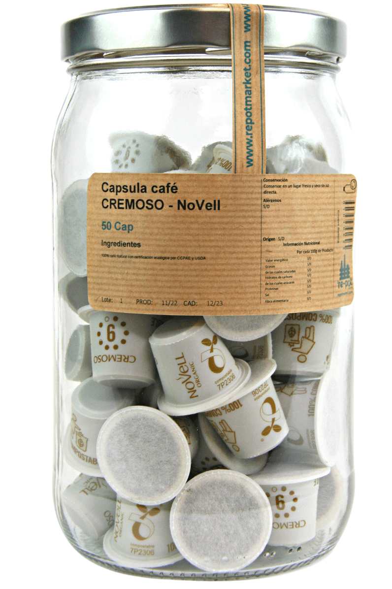 Capsula compostable cafe CREMÓS - NoVell en vidre retornable 50 Cap