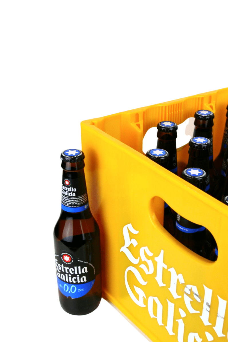 Cerveza Estrella Galicia sin alcohol en vidrio retornable 330 ml - Pack 24 Ud