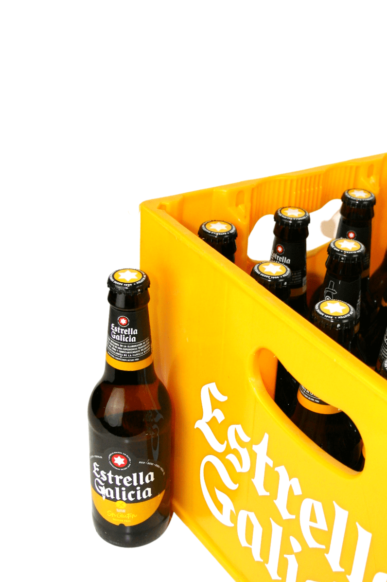 Cervesa Estrella Galícia sense gluten en vidre retornable 330 ml - Pack 24 Ut
