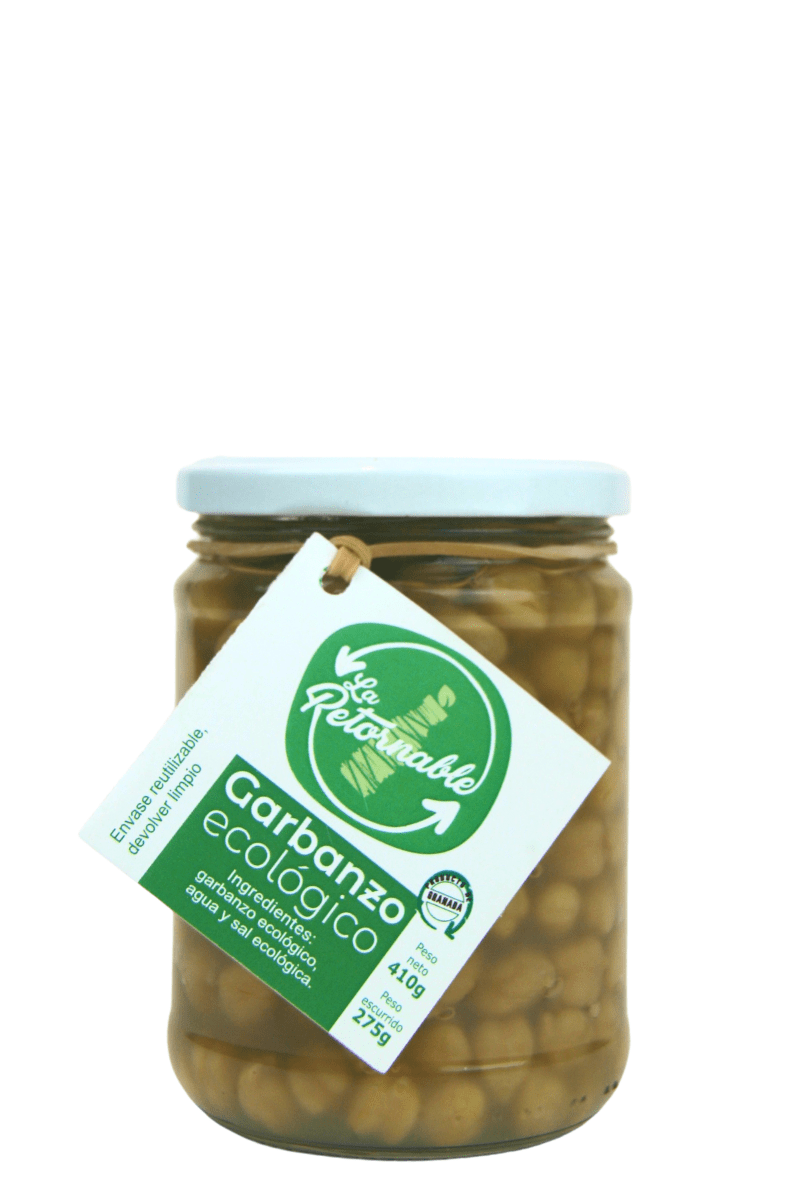Organic Chickpea Cooked in returnable glass 410 g