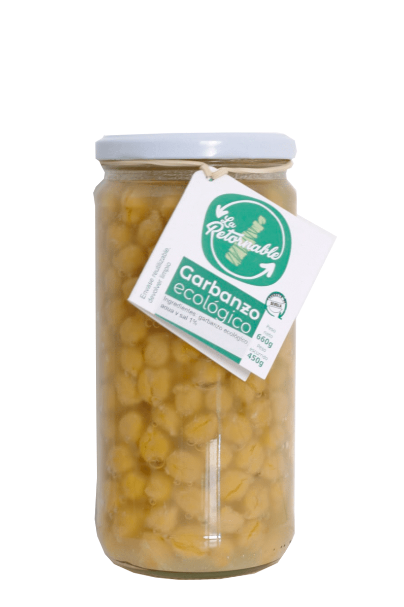 Organic Chickpea Cooked in returnable glass 660 g