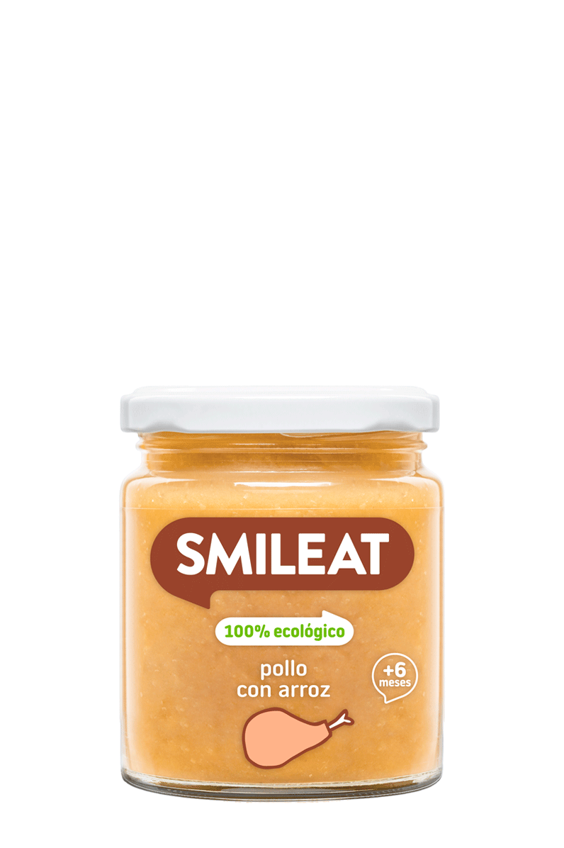 Tarrets de Pollastre amb arròs ECO en vidre retornable 230 g - SMILEAT