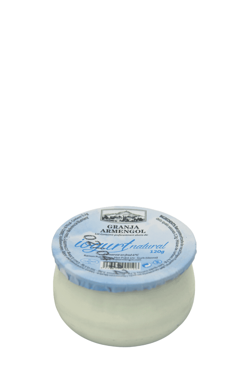 Yogur artesano natural 0,125 Kg en vidrio retornable - Granja Armengol - Re-pot market
